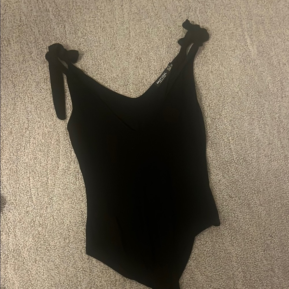 Nasty Gal Black Tie-Strap Bodysuit